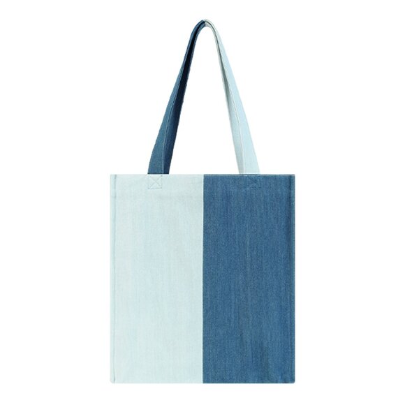 Brand New Clearance - Original Design Vogue Minimalist Colorblock Denim Tote Bag - Picture 1 of 8
